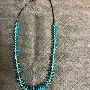 Chic Turquoise and White Beaded Necklace